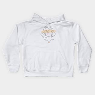 Abstract Line Art Woman Kids Hoodie